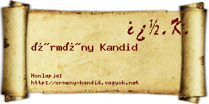 Örmény Kandid névjegykártya